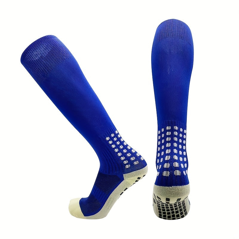 Non slip Athletic Knee High Socks Silicone Bottom Breathable Over The Calf Socks