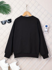 Boy's Bear & Pumpkin Graphic Sweatshirt for Fall Winter