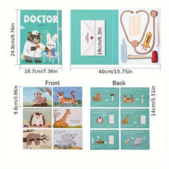 Silicone Doctor Toy Set Play Doctor Kit with Stethoscope Playset and Playmat