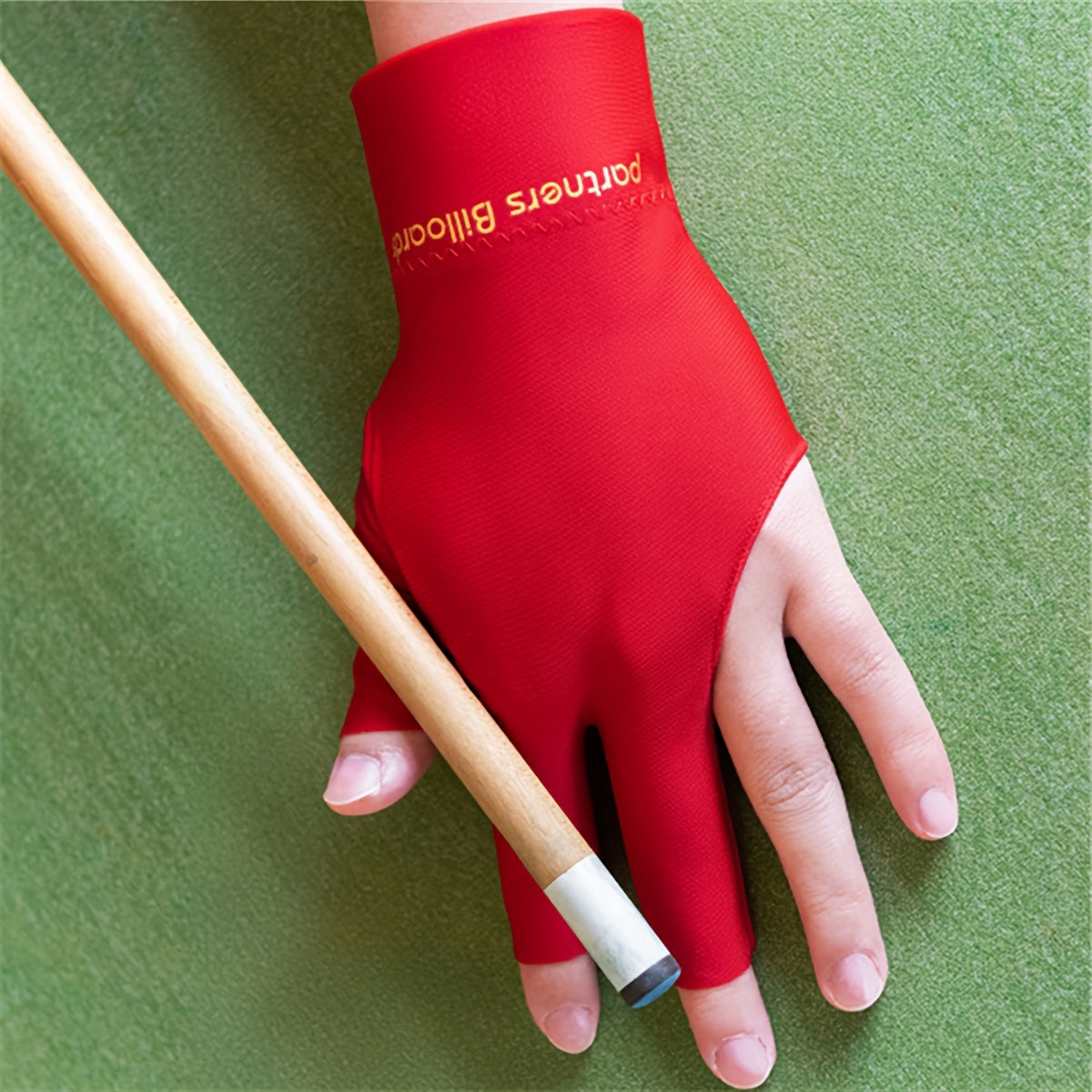 3-Finger Billiard Glove for Left Hand, Elastic Breathable Fabric, Anti-Slip Pad