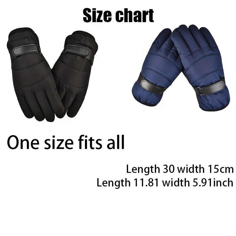 Winter Thickened Windproof Warm Gloves Long Plus Velvet Touchscreen