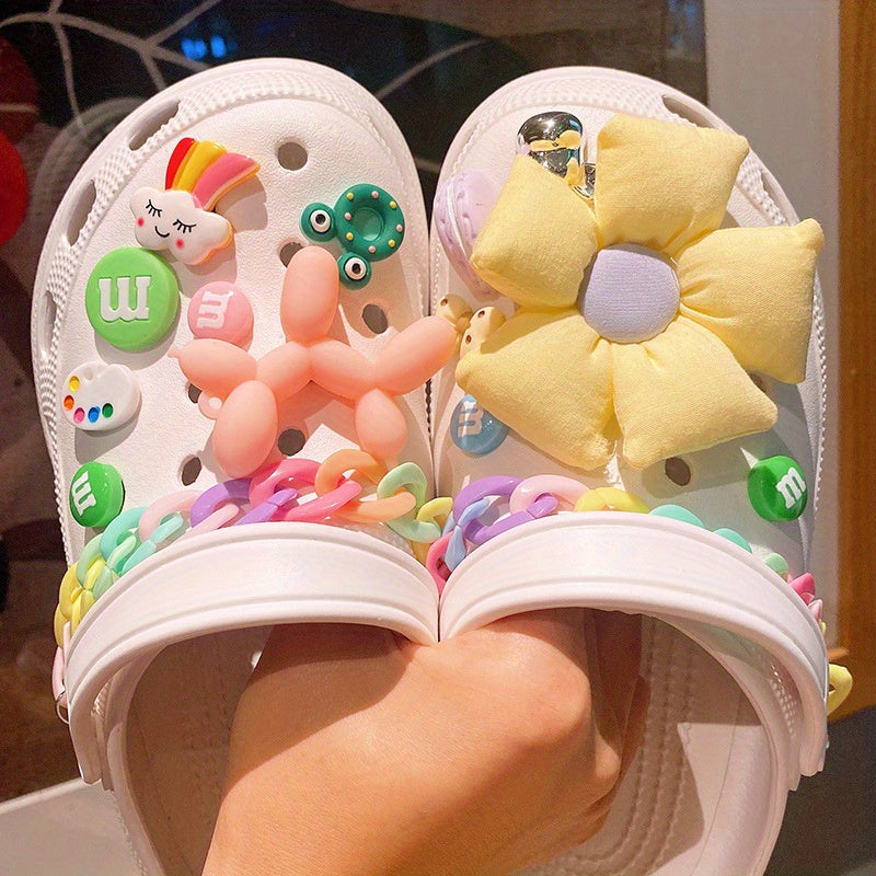 Shoe Accessories Chain Jelly Big Flower DIY Decoration