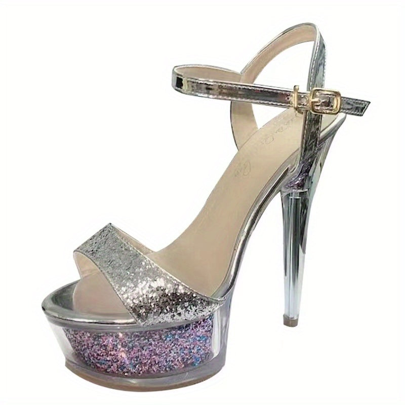 Glitter Sequins Platform High Heel Sandals