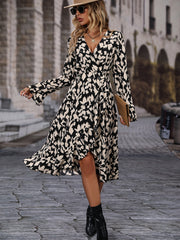 V Neck Long Sleeve Slim Dress Casual Fall & Spring Women's Clothing