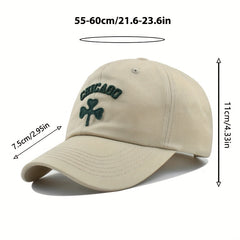 Lucky Clover Embroidered Baseball Cap Cotton Dad Hats