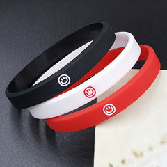 2pcs Smiling Face Bracelet Personality Wrist Band Couple's Hand Circle