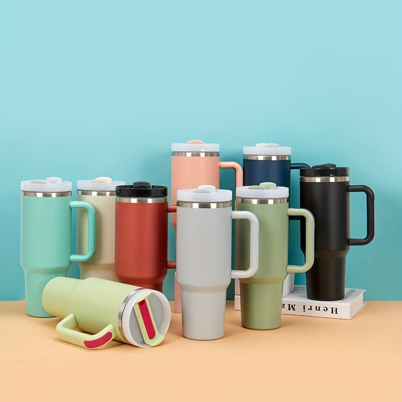1200ml Stainless Steel Insulation Cup with Straw, Outdoor Sports Gift