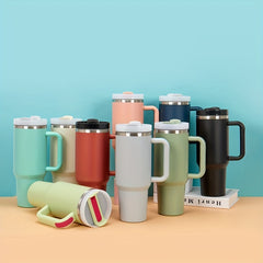 1200ml Stainless Steel Insulation Cup with Straw, Outdoor Sports Gift