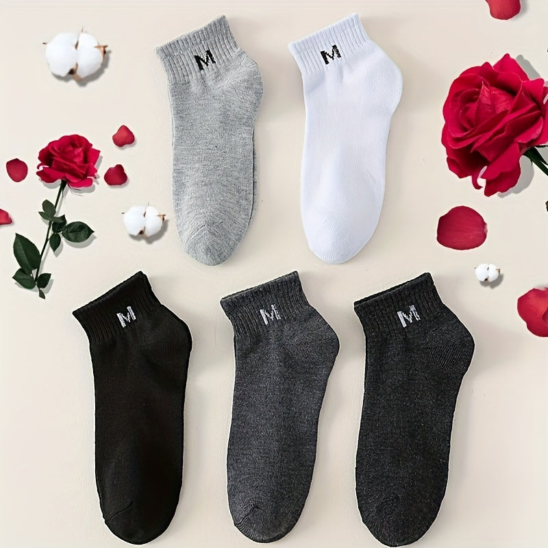 Men's Solid Short Crew Socks Breathable Casual Street Style Outdoor Wearing