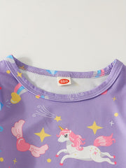 Girls Unicorn Pajamas Set, Perfect for Autumn & Spring