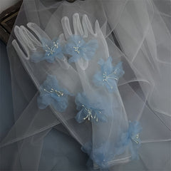 Floral Design Wedding Gloves for Photography Selfies