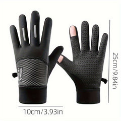 Winter Warm Fishing Gloves Two Finger Flip Non-Slip Waterproof Windproof Gloves