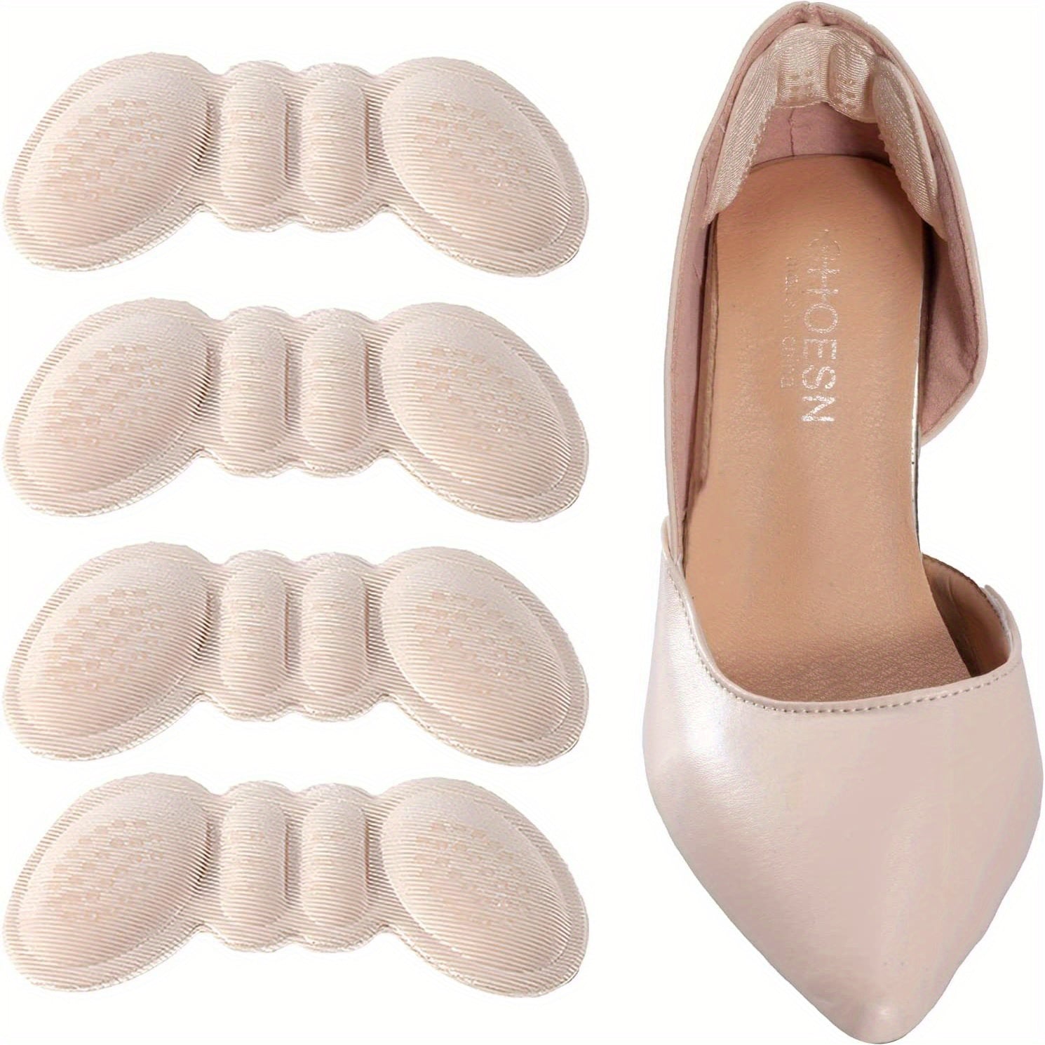 Women's Heel Pads Inserts Anti Slip Heel Grips 4Pairs
