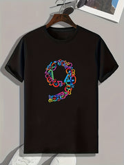 Number 9 Men's Graphic T-shirt for Summer Casual Wear