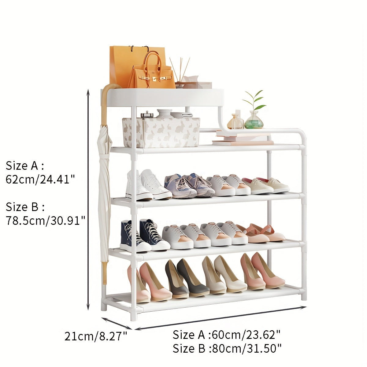1pc Dustproof Shoe Rack Space-saving Shelf Storage Shoe Rack