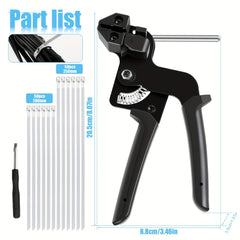 Cable Tie Cutter Tool Kit with 100 Metal Zip Ties