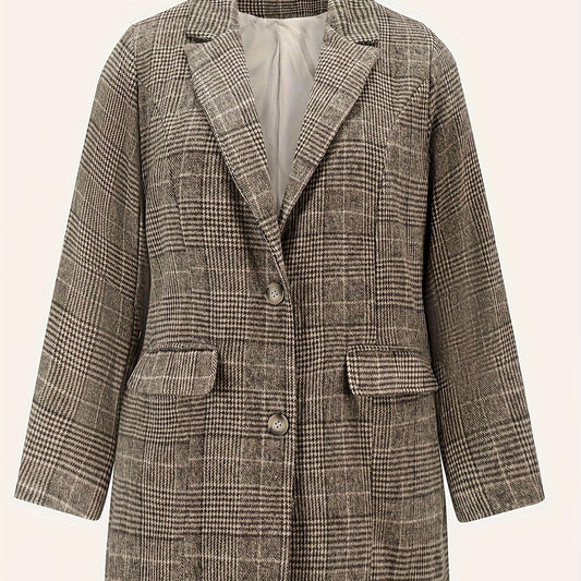 Women's Plus Size Plaid Print Blazers