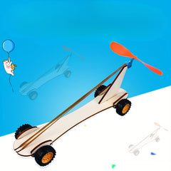 DIY Wind Powered Mini Car Kit Educational Wooden Construction Set