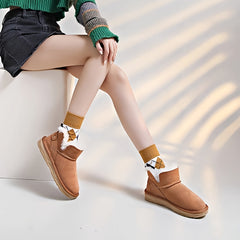 Women's Non-Slip Snow Boots Thickened Medium Tube Warm Shoes