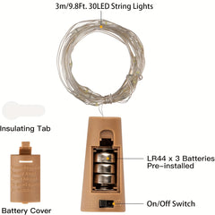 5pcs Wine Bottle Lights Cork 30 LED Colorful Fairy String Lights