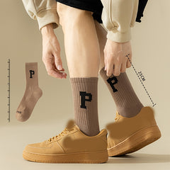 6 Pairs Letter Print Thermal Crew Socks for Women