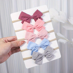 5pcs Baby Girls Bowknot Headband Hairband Princess Hair Accessories