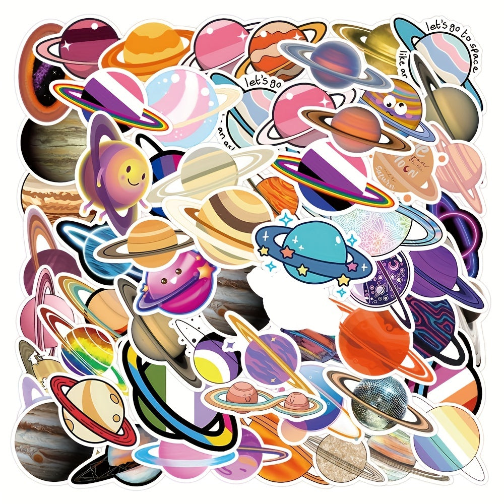 50pcs Cartoon Asteroid Graffiti Stickers for Car Trunk Water Bottle