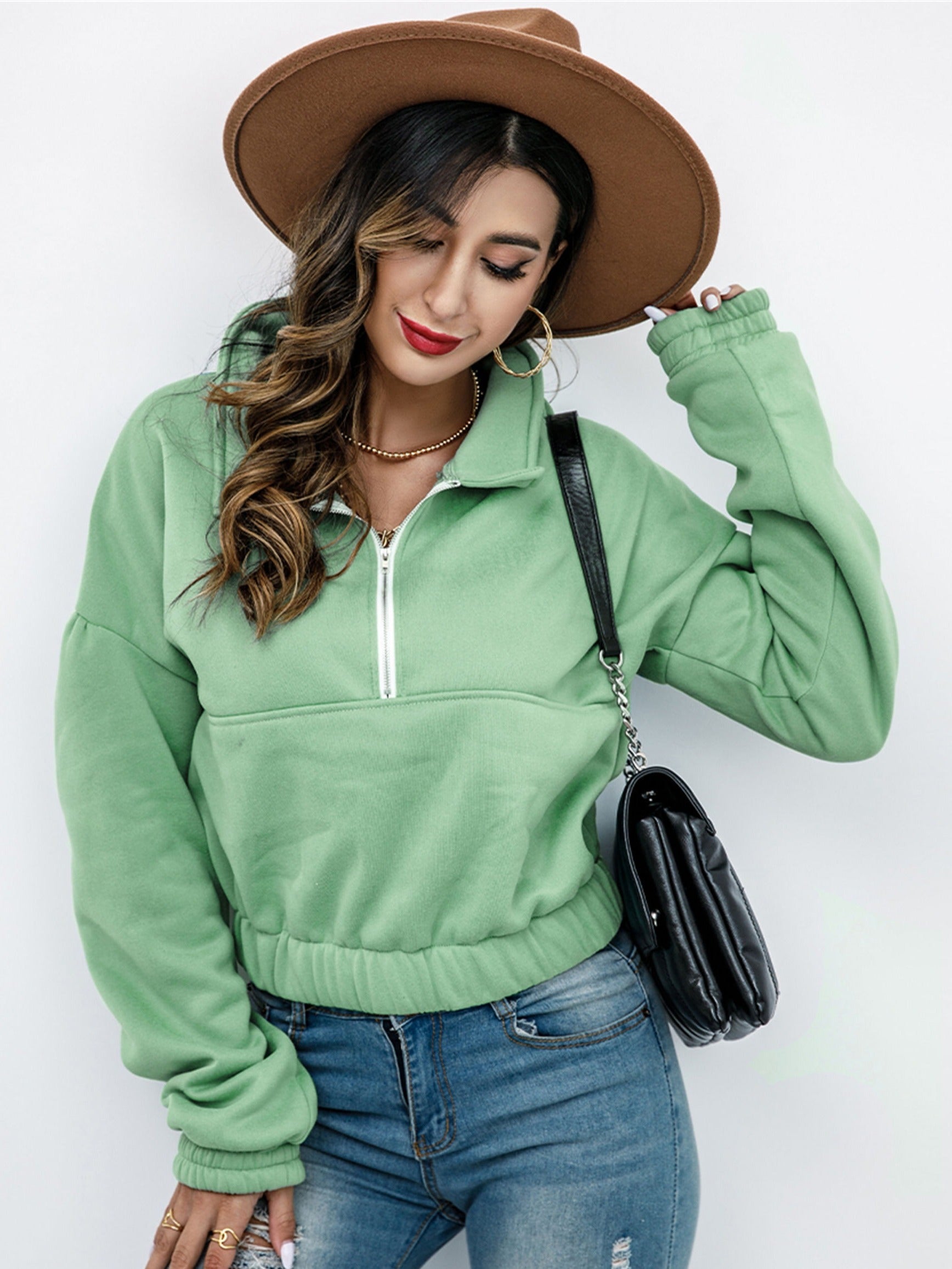 Women's Casual Lapel Pullover Sweatshirt
