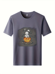 Skeleton Motorcycle Print Men's Quick Dry T-shirt