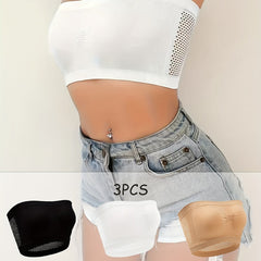 3pcs Strapless Bandeau Bras Cut Out Stretch Bra Women's Lingerie