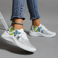 Women's Butterfly Print Sports Shoes Lace Up Running Shoes