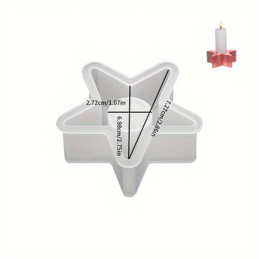 DIY Crystal Glue Resin Mold Candlestick Round Star Love Candle Silicone Mold
