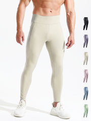 Men's High Waist Compression Legging Tights for Training Fitness