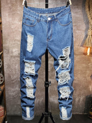 Men's Ripped Jeans Casual Street Style Denim Pants