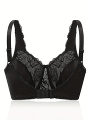 3 Pack Plus Size Lace Full Cover Bras Set Underwire Wide Straps 3pcs
