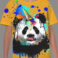 Boy's Panda Graphic T shirt Casual Tee Kid's Clothing For Summer