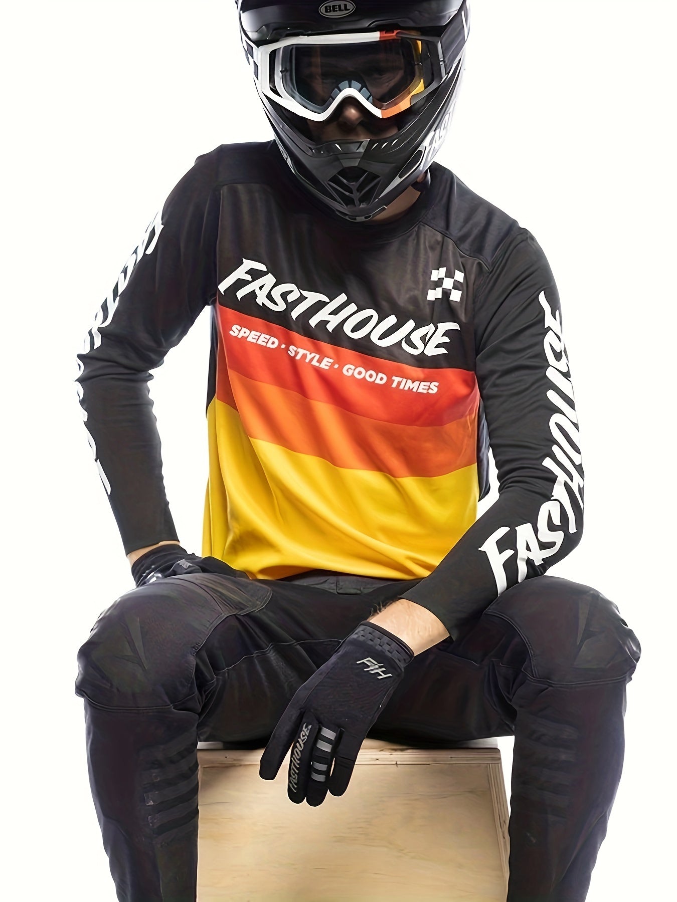 Men's Long Sleeve Motorcycle Off road T shirt Quick Drying Breathable Top