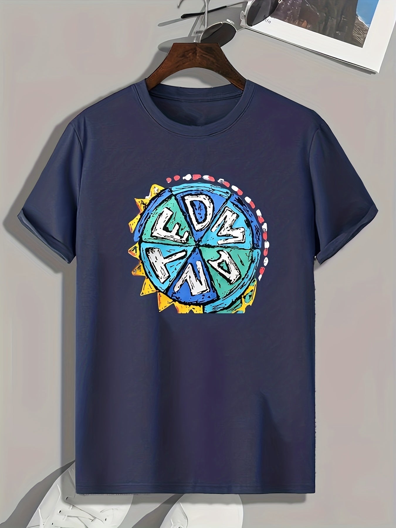 Pizza Pattern Print Men's Sports T-shirt Graphic Tee Summer Outdoor Clothes