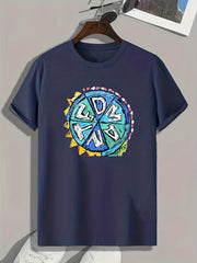 Pizza Pattern Print Men's Sports T-shirt Graphic Tee Summer Outdoor Clothes