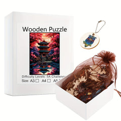 Ancient Building Wooden Puzzle Challenging Rectangular Perfect Gift