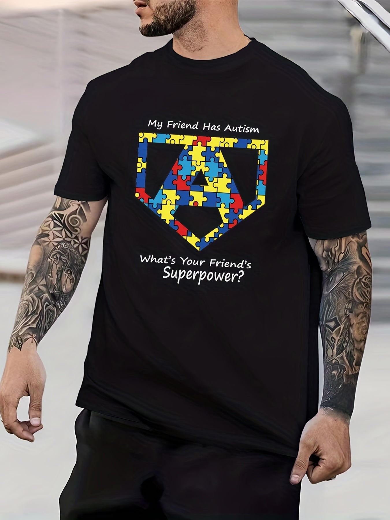 Geometric Pattern Basketball Print Men's Graphic Crew Neck T shirt