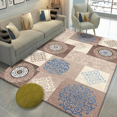 Geometric Crystal Velvet Area Rug Soft and Comfortable Non Slip TPR Base