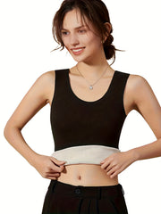 3pcs Seamless Thermal Underwear Comfortable Crew Neck Sleeveless Top