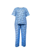 Heart & Letter Print Pajama Set