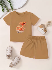 Toddler Kid 2pcs Bottoming Set Short Sleeve T shirt & Matching Shorts