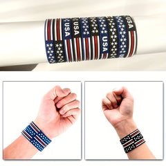30pcs Independence Silicone Wristbands Patriotic Youth Party Favors