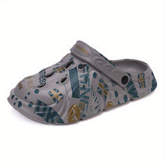 Men's Flag Graphic Print Clog Sandals Strap Casual Outdoor Walking Shoes