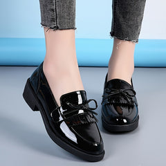 Women's Platform Bow Loafers Slip On Shoes Lightweight