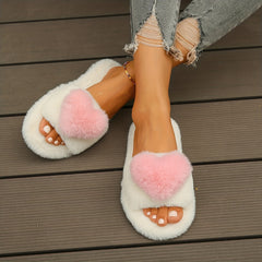 Heart Pattern Flatform Slip On Slippers Soft & Comfy Shoes