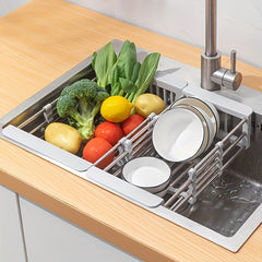 Retractable Sink Drain Rack Stainless Steel Over Sink Dish Drying Rack